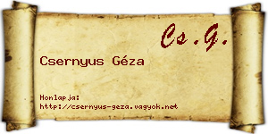 Csernyus Géza névjegykártya