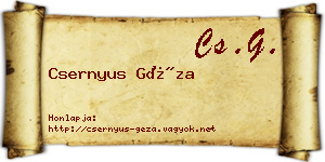 Csernyus Géza névjegykártya