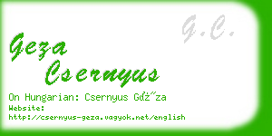 geza csernyus business card